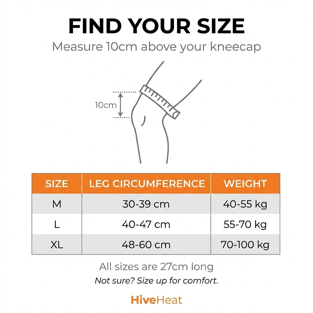 HiveHeat Size Guide - M L XL