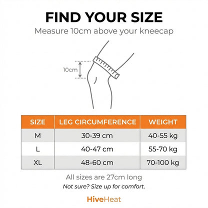 HiveHeat Size Guide - M L XL